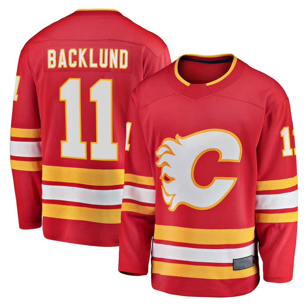 My Store C.Flames #11 Mikael Backlund Red Home Breakaway Player Jerseys