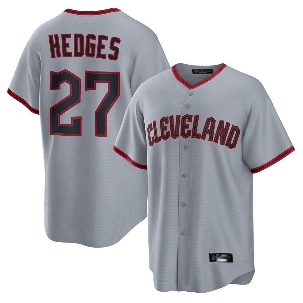 My Store C.Guardians #27 Austin Hedges Player Gray Home Game Stitched Jerseys