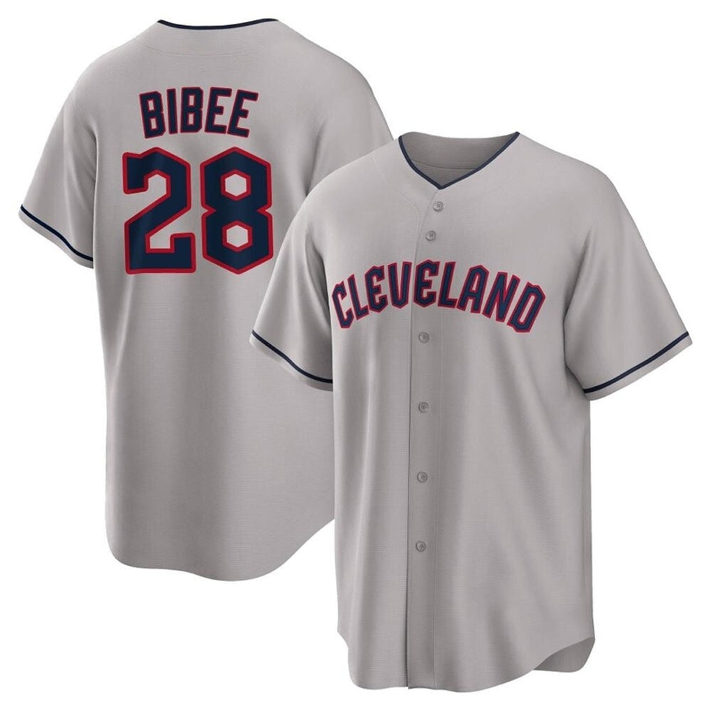 My Store C.Guardians #28 Tanner Bibee Player Gray Game Home Stitched Jerseys