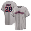 My Store C.Guardians #28 Tanner Bibee Player Gray Game Home Stitched Jerseys