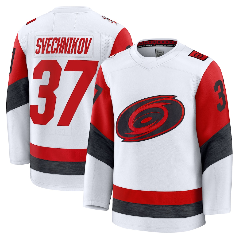 My Store C.Hurricanes #37 Andrei Svechnikov White Away Premium Stitched Jerseys