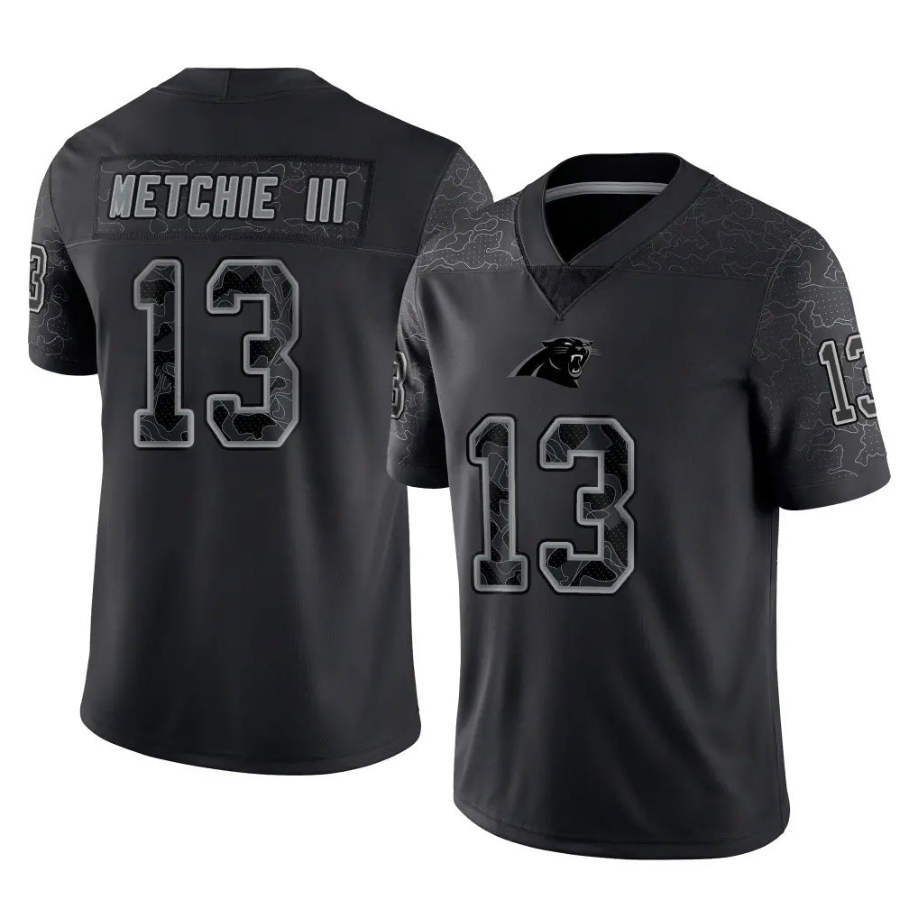 My Store C.Panthers #13 John Metchie III Player Black Limited Reflective Game Stitched Jerseys