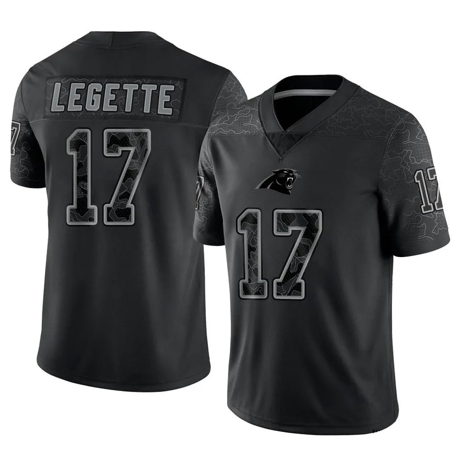 My Store C.Panthers #17 Xavier Legette Player Black REFLECTIVE Limited Stitched Jerseys
