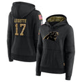 My Store C.Panthers #17 Xavier Legette Player Black Salute to Service HoodiesStitched  Jerseys
