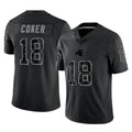 My Store C.Panthers #18 Jalen Coker Player Black Limited Reflective Game Stitched Jerseys