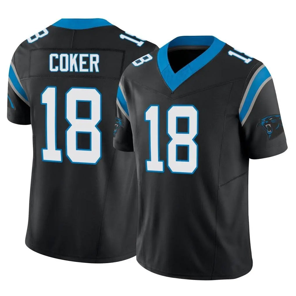 My Store C.Panthers #18 Jalen Coker Player Black Vapor F.U.S.E. Limited Home Game Stitched Jerseys