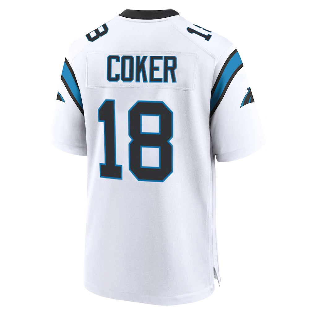 My Store C.Panthers #18 Jalen Coker Player White Home Game Stitched Jerseys