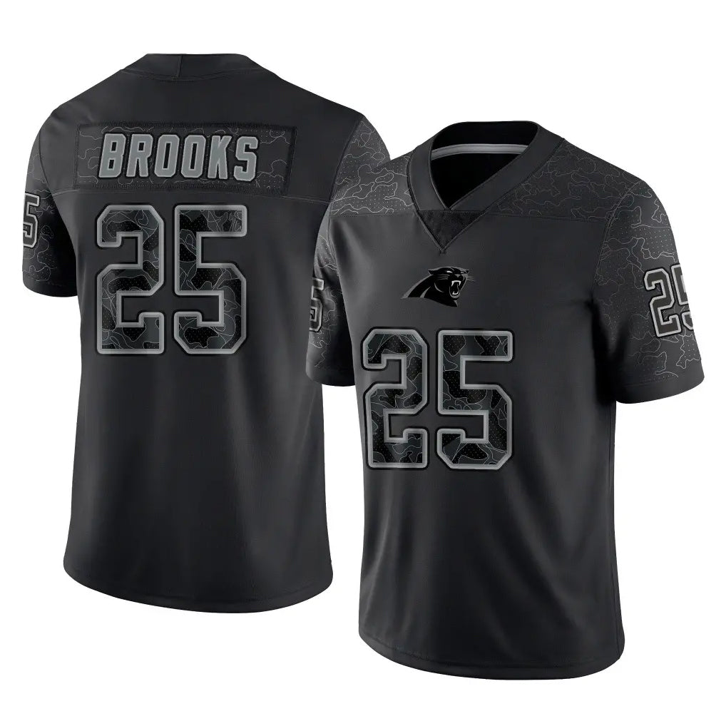 My Store C.Panthers #25 Jonathon Brooks Player Black Limited Reflective Game Stitched Jerseys