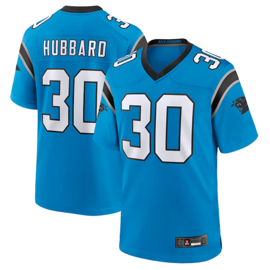 My Store C.Panthers #30 Chuba Hubbard Player Blue Game Stitched Jerseys