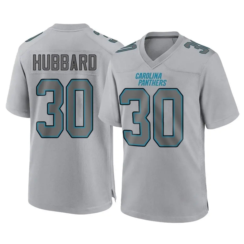 My Store C.Panthers #30 Chuba Hubbard Player Gray Atmosphere Fashion Game Stitched Jerseys