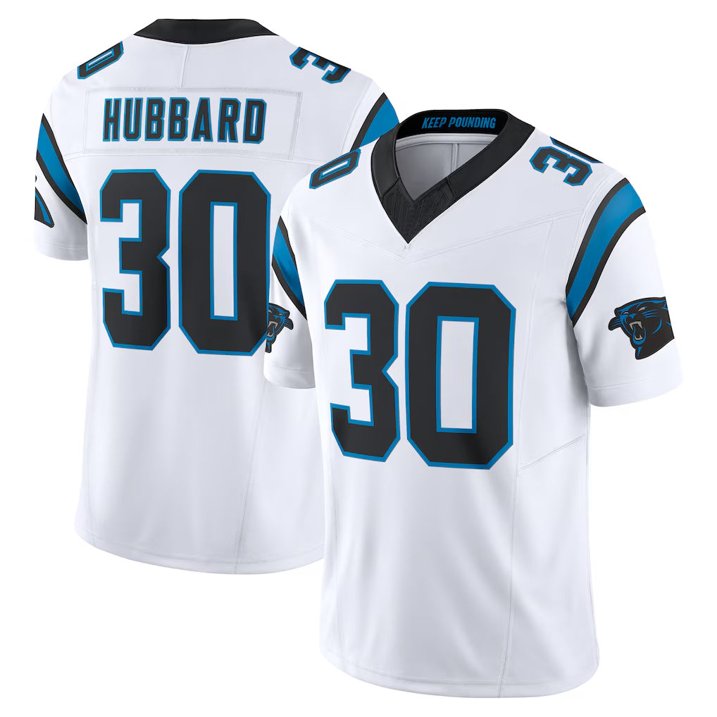 My Store C.Panthers #30 Chuba Hubbard Player White Vapor F.U.S.E. Limited Home Game Stitched Jerseys