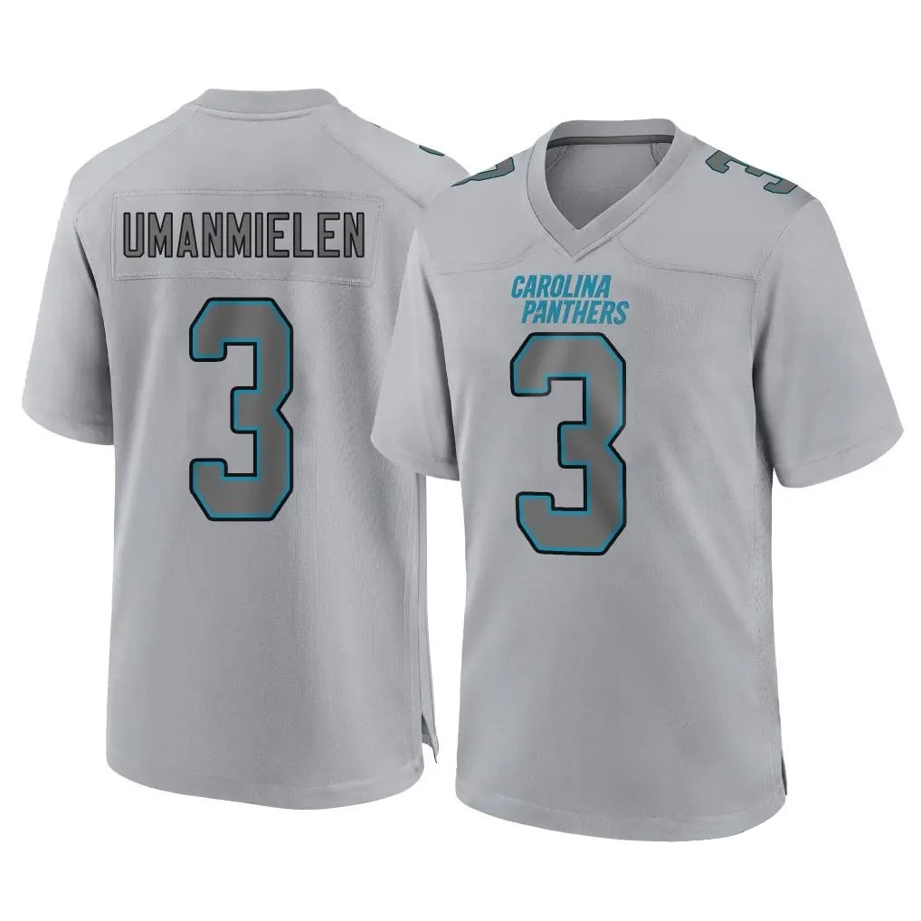 My Store C.Panthers #3 Princely Umanmielen Player Gray Atmosphere Fashion Game Stitched Jerseys