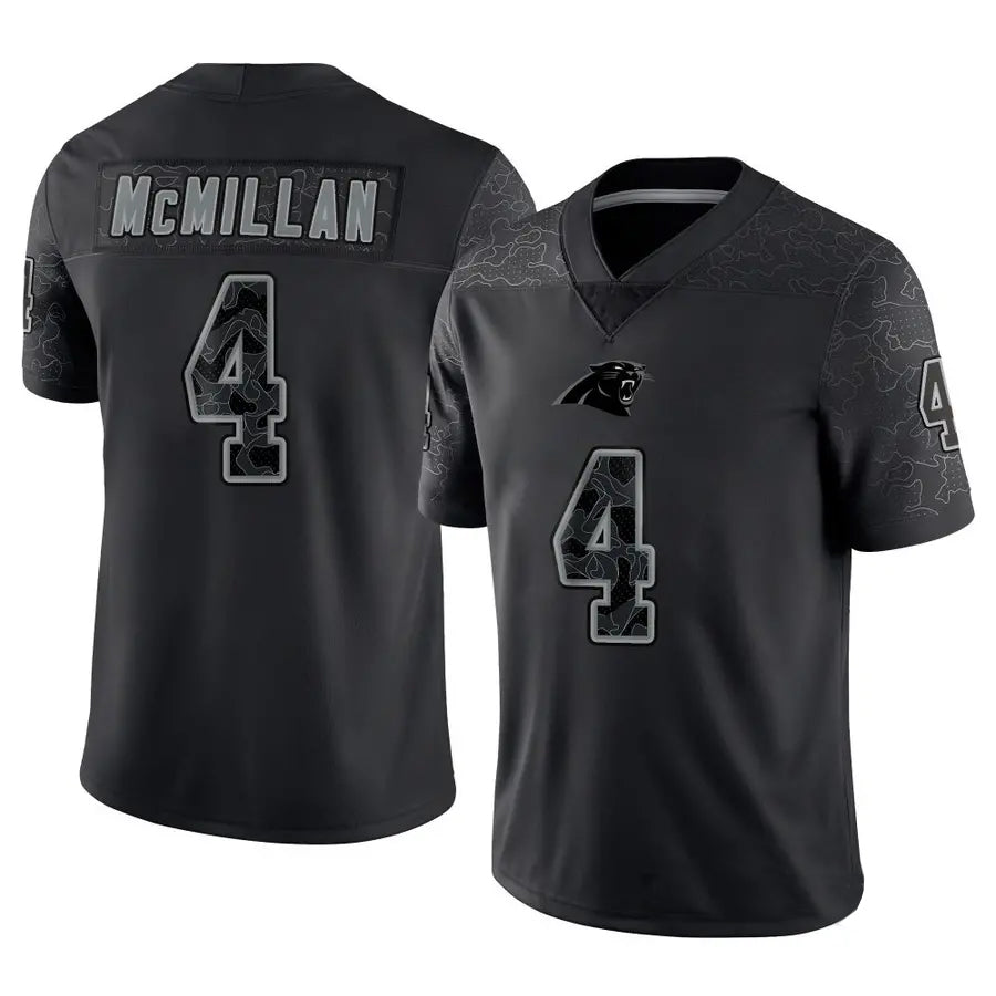 My Store C.Panthers #4 Tetairoa McMillan Player Black REFLECTIVE Limited Stitched Jerseys