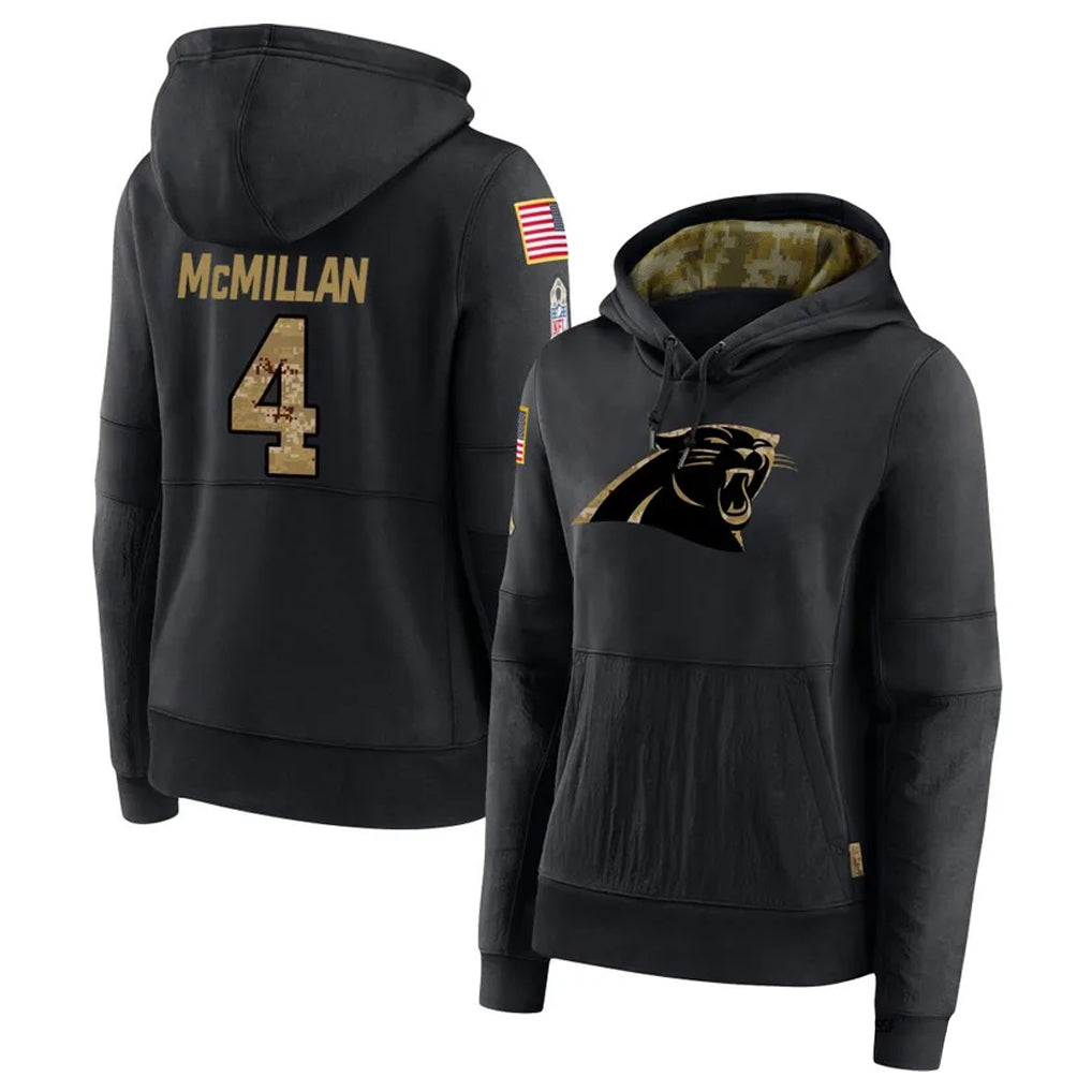 My Store C.Panthers #4 Tetairoa McMillan Player Black Salute to Service Hoodies Stitched Jerseys