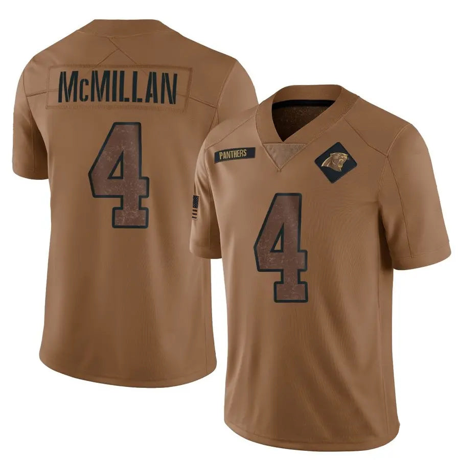 My Store C.Panthers #4 Tetairoa McMillan Player Brown Salute To Service Limited Stitched Jerseys