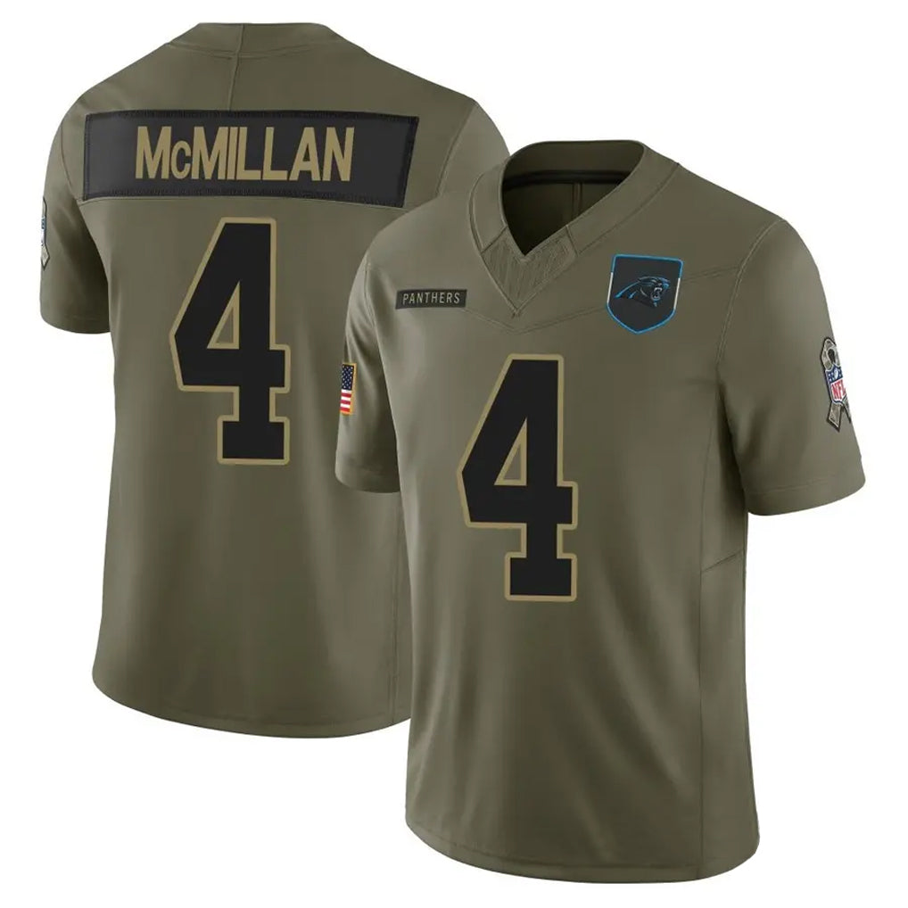 My Store C.Panthers #4 Tetairoa McMillan Player Salute To Service Olive Limited Stitched Jerseys