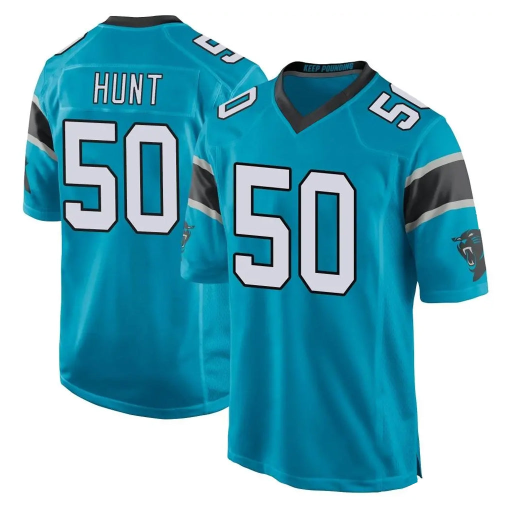 My Store C.Panthers #50 Robert Hunt Player Blue Game Stitched Jerseys
