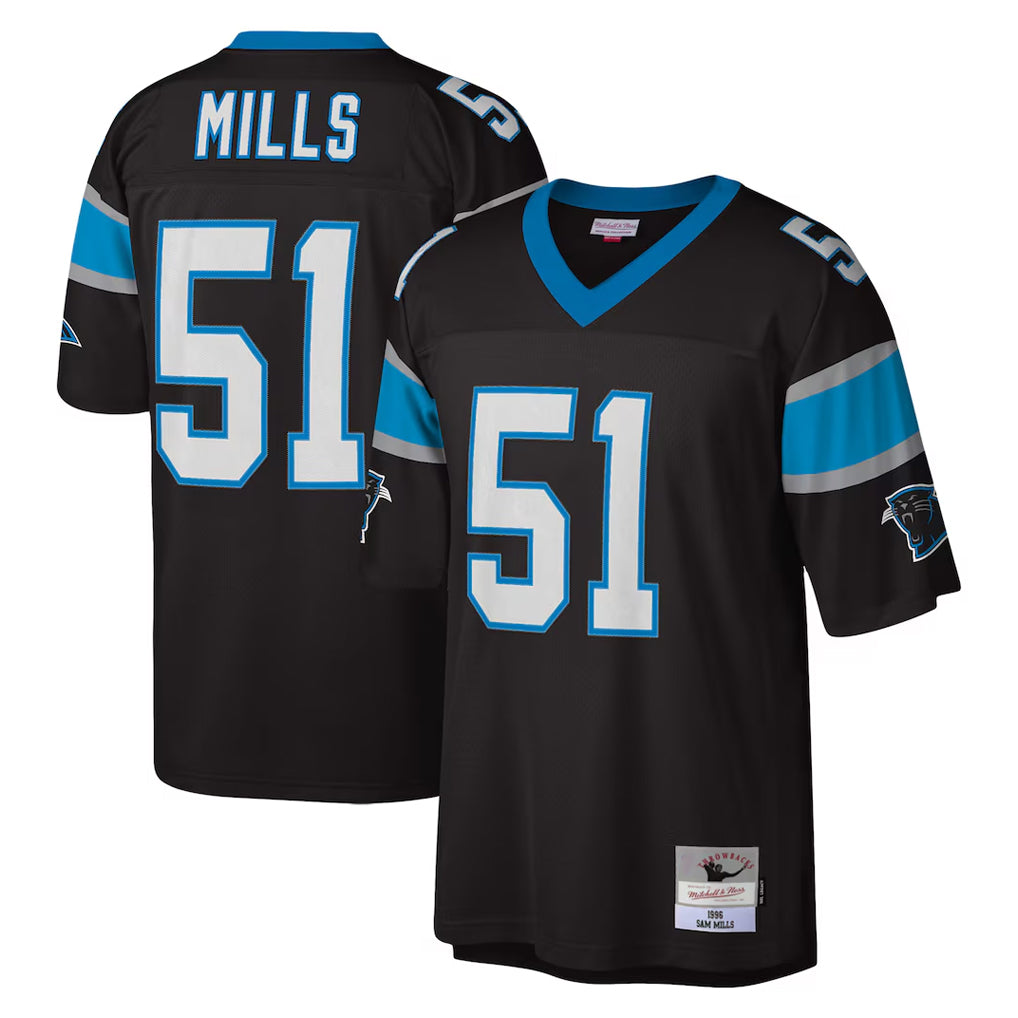 My Store C.Panthers #51 Sam Mills Player Black Mitchell & Ness Legacy Replica Stitched Jerseys