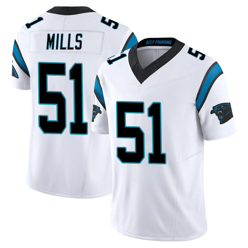 My Store C.Panthers #51 Sam Mills Player White Vapor F.U.S.E. Limited Home Game Stitched Jerseys