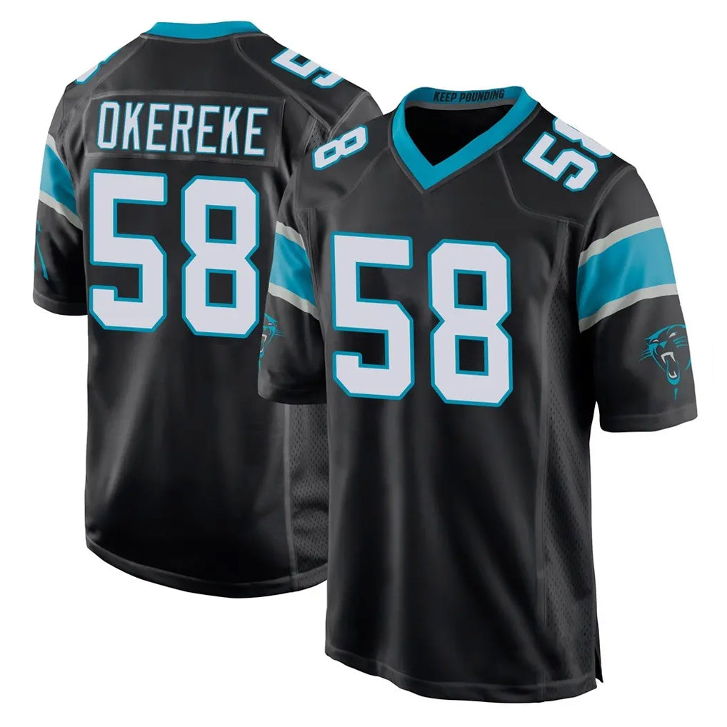 My Store C.Panthers #58 Bobby Okereke Player Black Home Game Stitched Jerseys