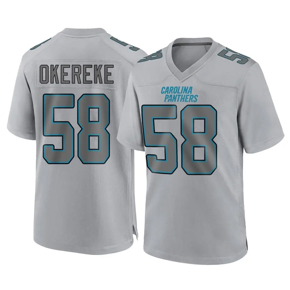 My Store C.Panthers #58 Bobby Okereke Player Gray Atmosphere Fashion Game Stitched Jerseys