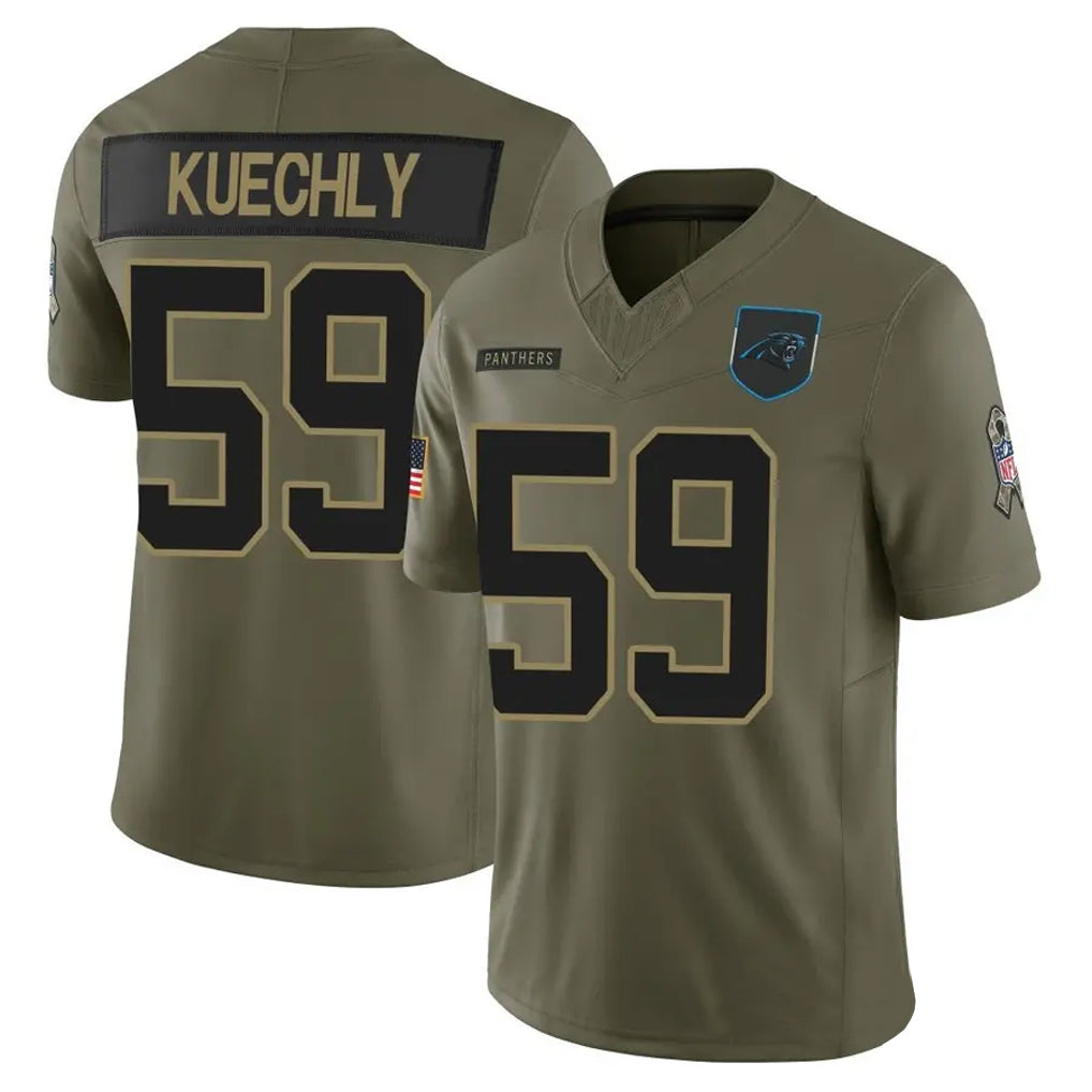 My Store C.Panthers #59 Luke Kuechly Player Olive Salute To Service Limited Stitched Jerseys
