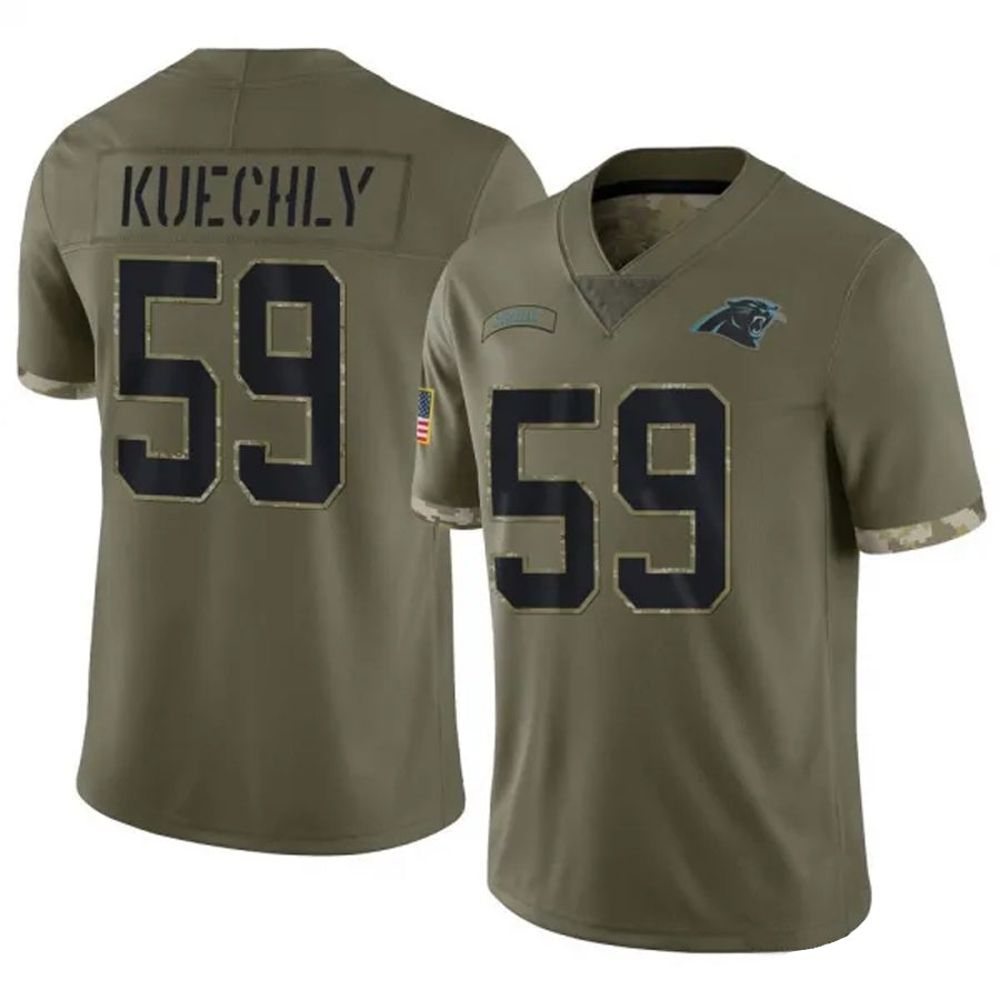 My Store C.Panthers #59 Luke Kuechly Player Salute To Service Olive Stitched Jerseys