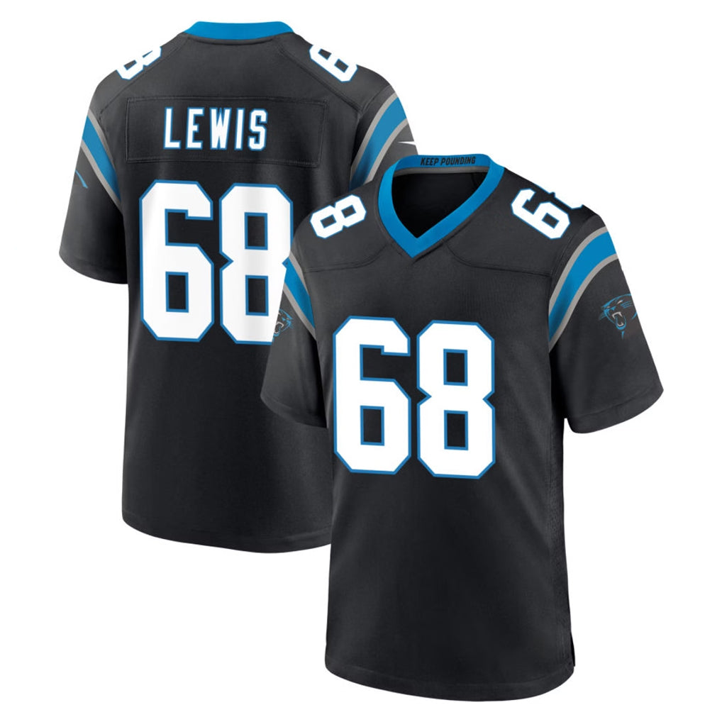 My Store C.Panthers #68 Damien Lewis Player Black Limited Home Game Stitched Jerseys