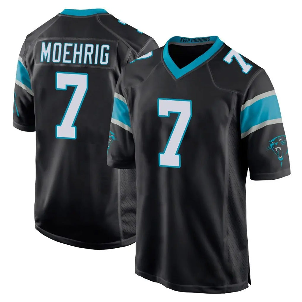 My Store C.Panthers #7 Tre'von Moehrig Player Black Home Game Stitched Jerseys
