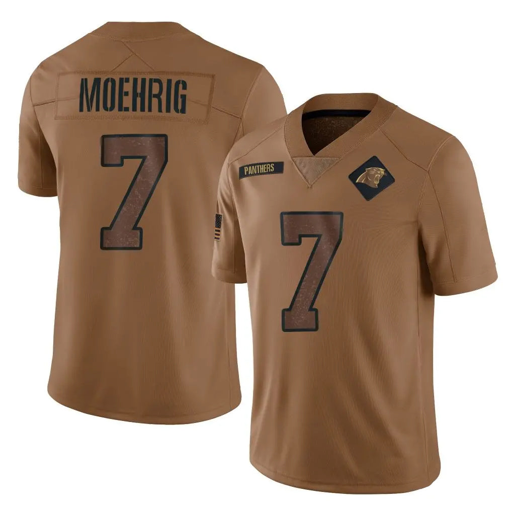 My Store C.Panthers #7 Tre'von Moehrig Player Brown Salute to Service Limited Stitched Jerseys