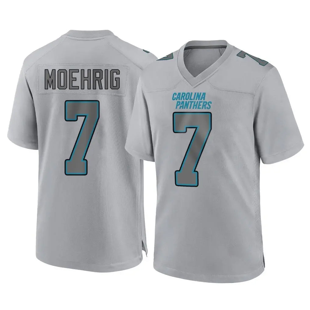 My Store C.Panthers #7 Tre'von Moehrig Player Gray Atmosphere Fashion Game Stitched Jerseys