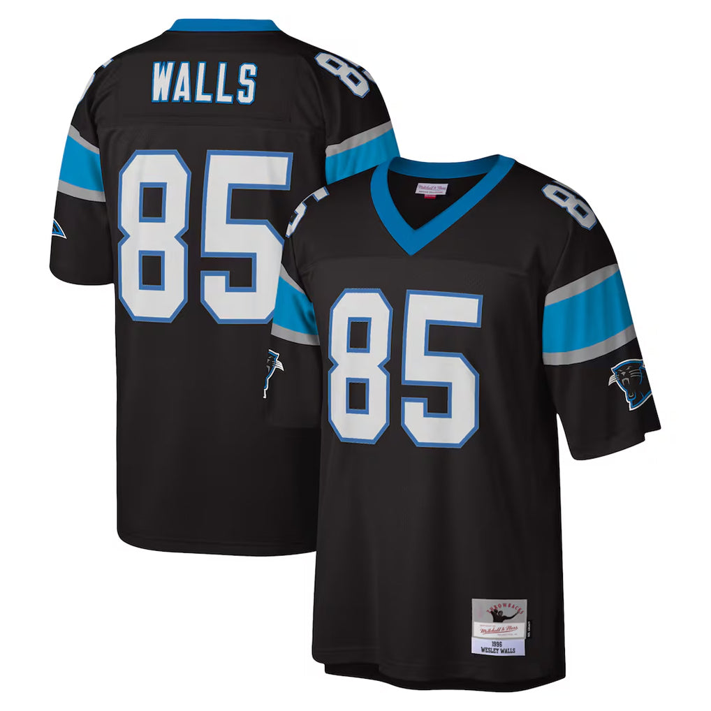 My Store C.Panthers #85 Wesley Walls Player Black Mitchell & Ness Legacy Replica Stitched Jerseys