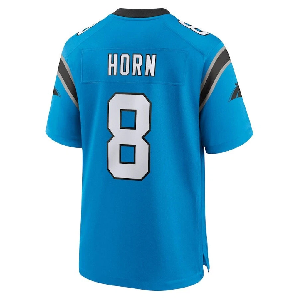 My Store C.Panthers #8 Jaycee Horn Player Blue Home Game Stitched Jerseys
