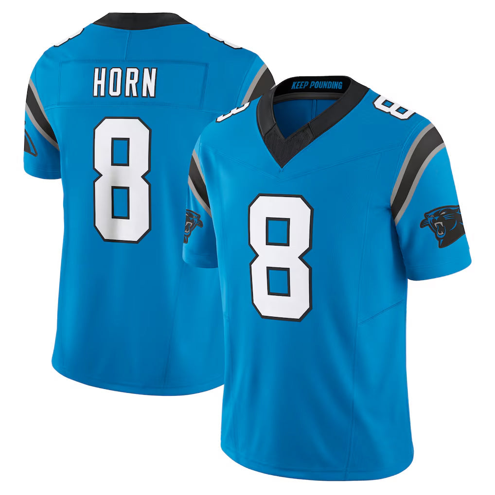 My Store C.Panthers #8 Jaycee Horn Player Blue Vapor F.U.S.E. Limited Home Game Stitched Jerseys