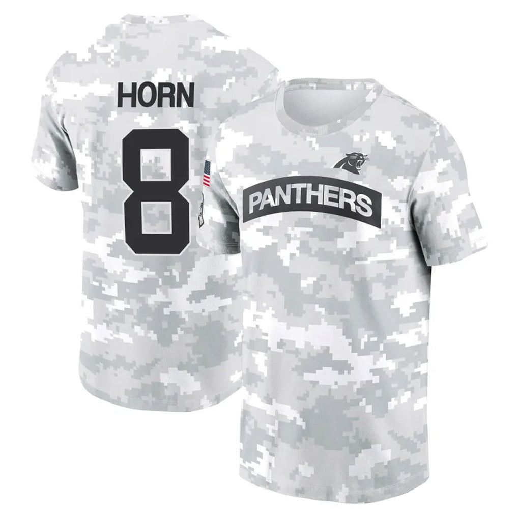 My Store C.Panthers #8 Jaycee Horn Player Salute to Service Hoodies & T-Shirts Stitched Jerseys