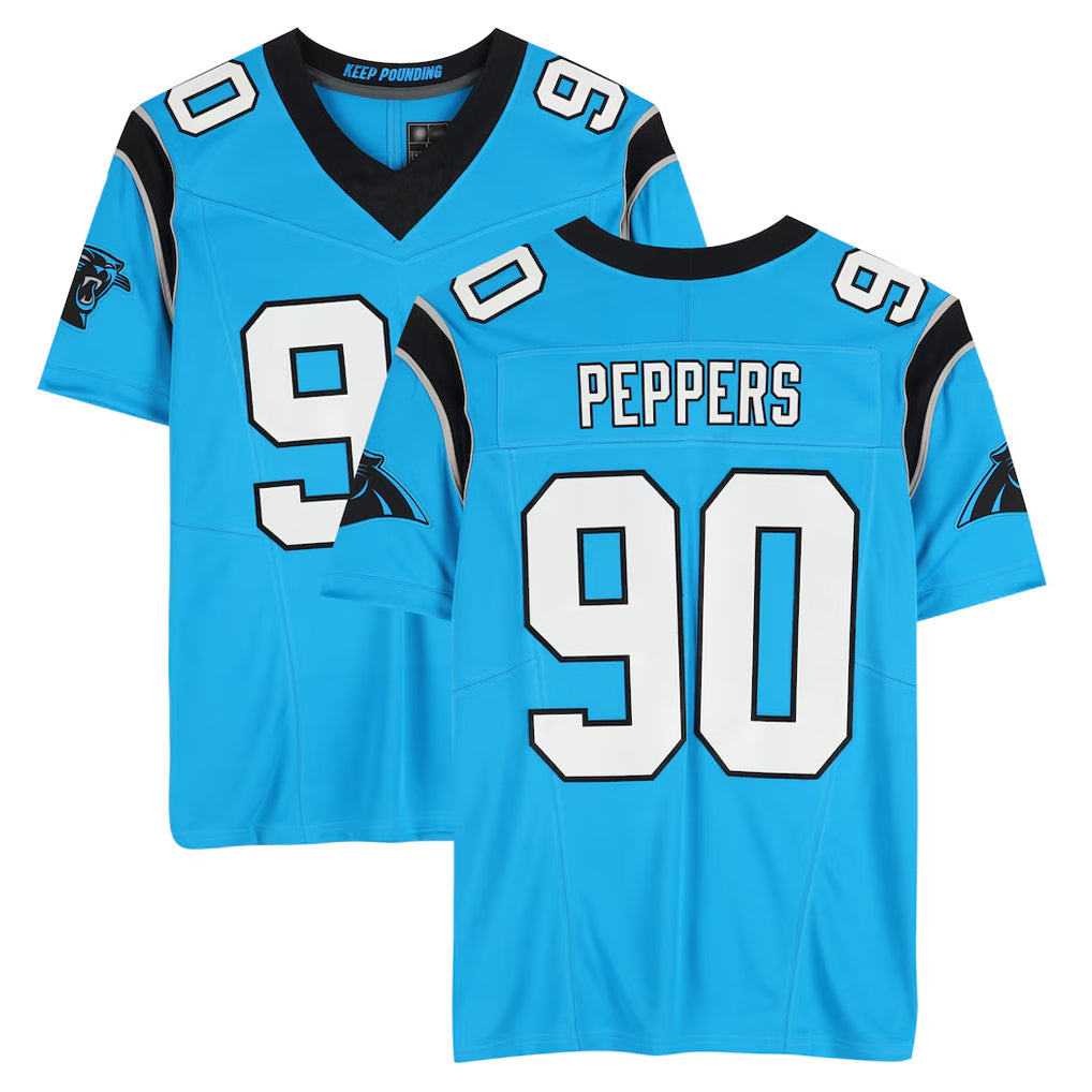 My Store C.Panthers #90 Julius Peppers Player Blue Mitchell & Ness Legacy Replica Stitched Jerseys