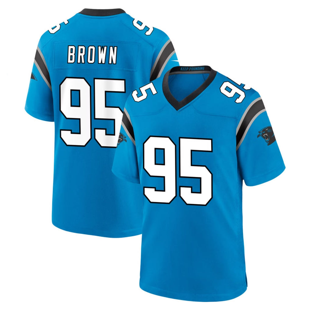 My Store C.Panthers #95 Derrick Brown Player Blue Home Game Stitched Jerseys