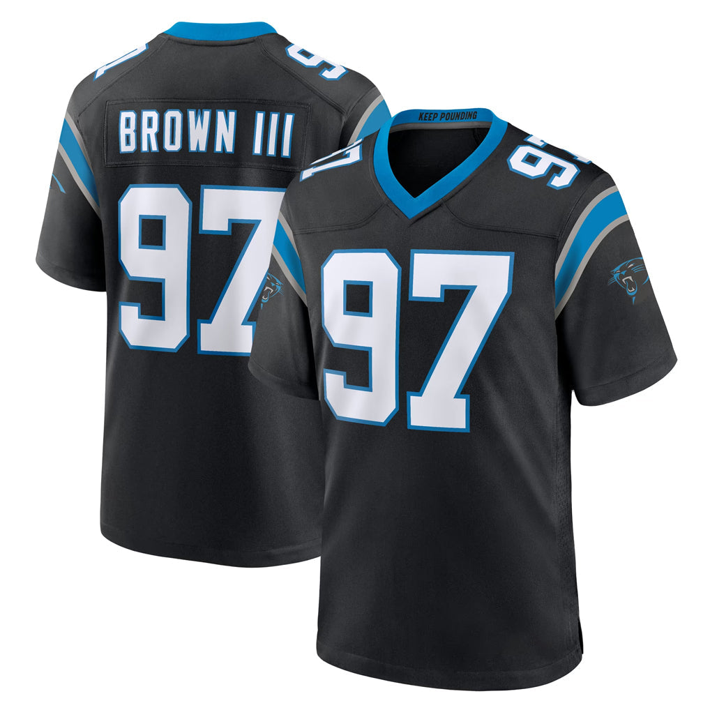 My Store C.Panthers #97 Bobby Brown III Player Black Limited Home Game Stitched Jerseys