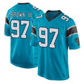 My Store C.Panthers #97 Bobby Brown III Player Blue Game Stitched Jerseys