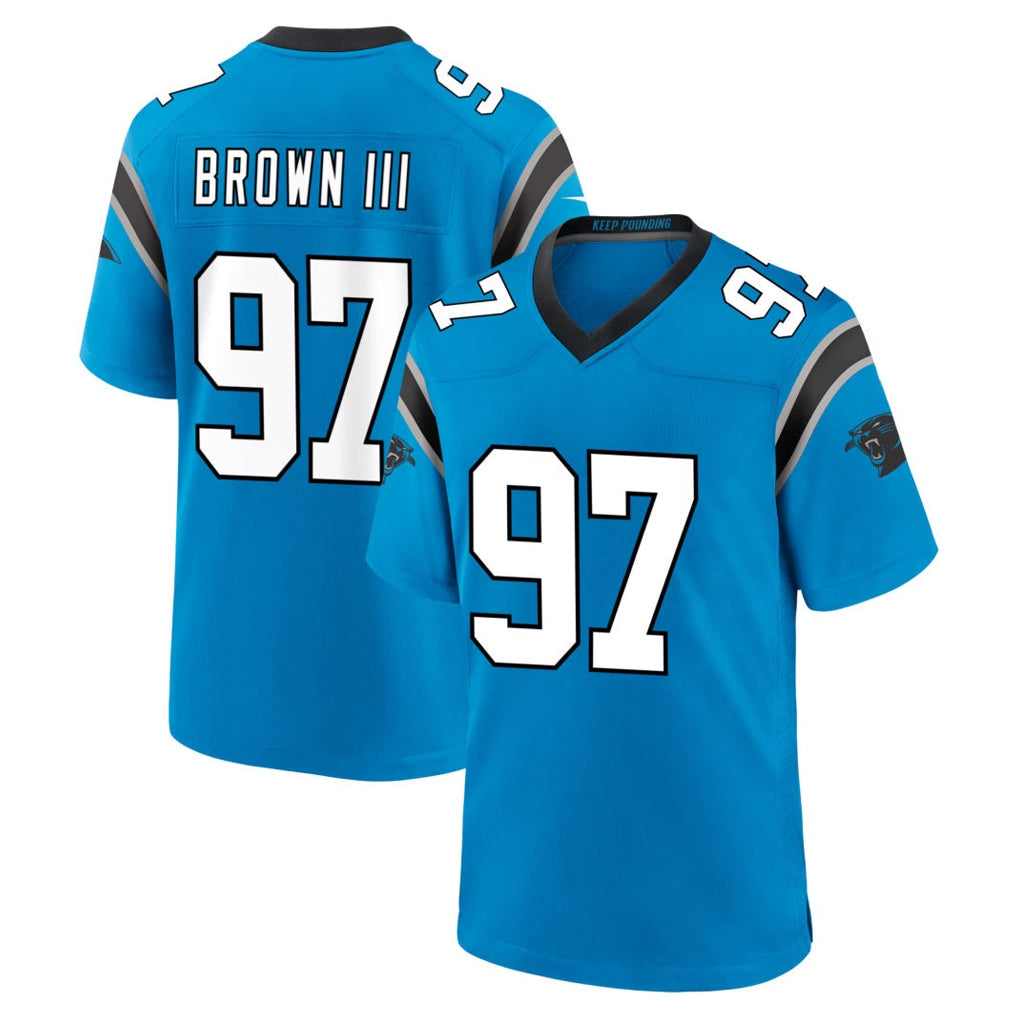 My Store C.Panthers #97 Bobby Brown III Player Blue Home Game Stitched Jerseys