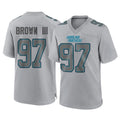 My Store C.Panthers #97 Bobby Brown III Player Gray Atmosphere Fashion Game Stitched Jerseys