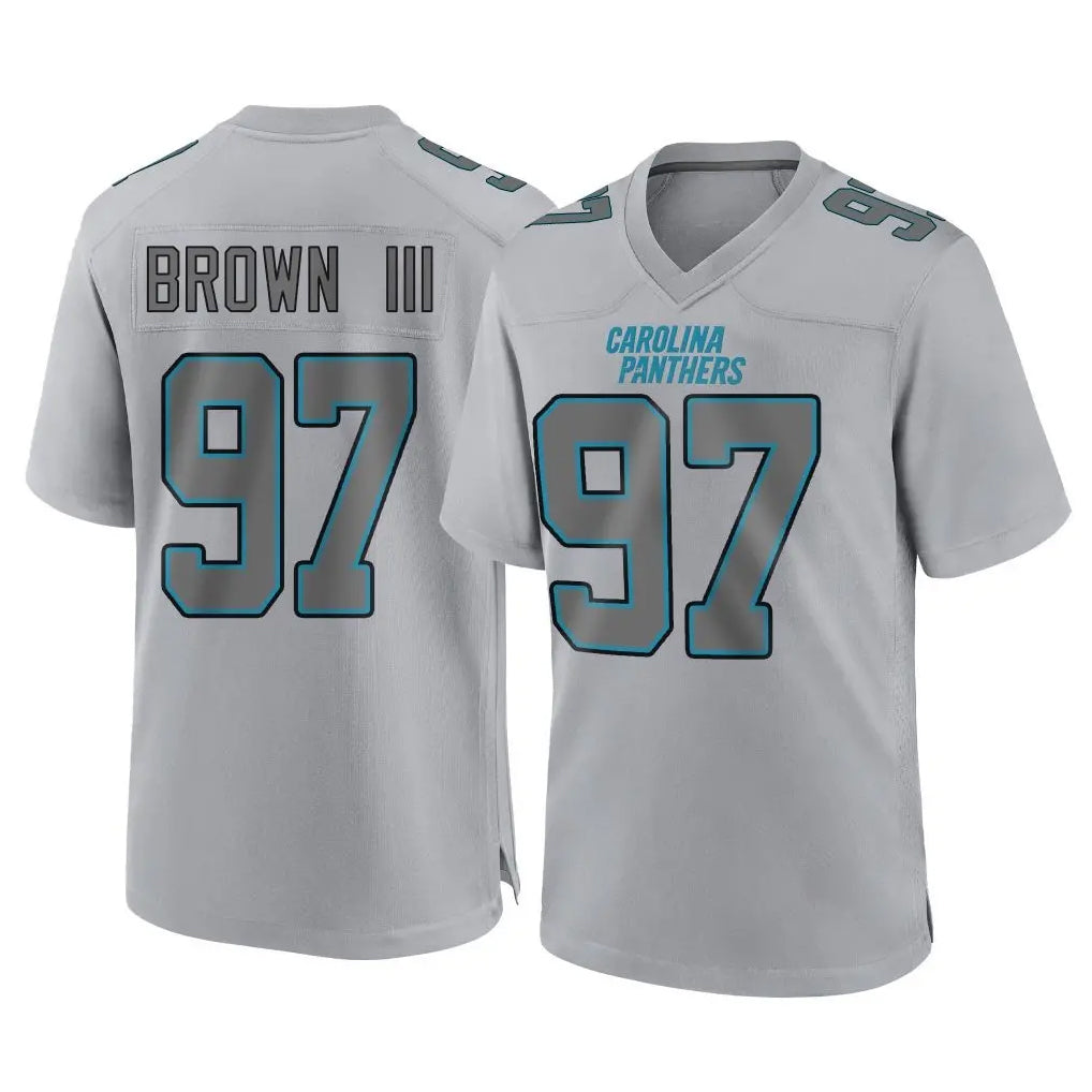 My Store C.Panthers #97 Bobby Brown III Player Gray Atmosphere Fashion Game Stitched Jerseys