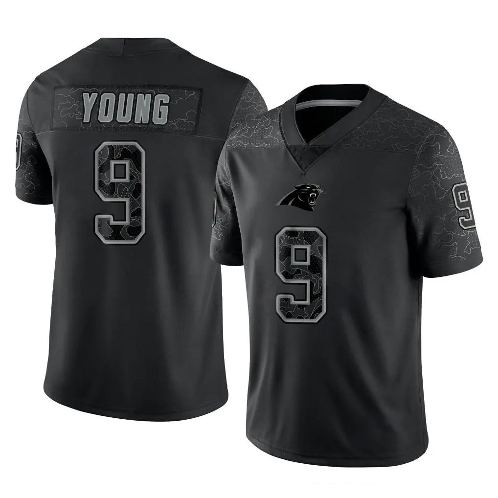 My Store C.Panthers #9 Bryce Young Player Black Limited Reflective Game Stitched Jerseys