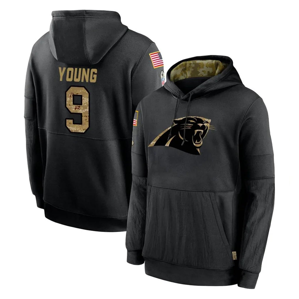 My Store C.Panthers #9 Bryce Young Player Black Salute to Service Pullover Hoodies Limited Game Stitched Jerseys