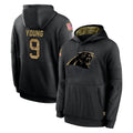 My Store C.Panthers #9 Bryce Young Player Black Salute to Service Pullover Hoodies Limited Game Stitched Jerseys
