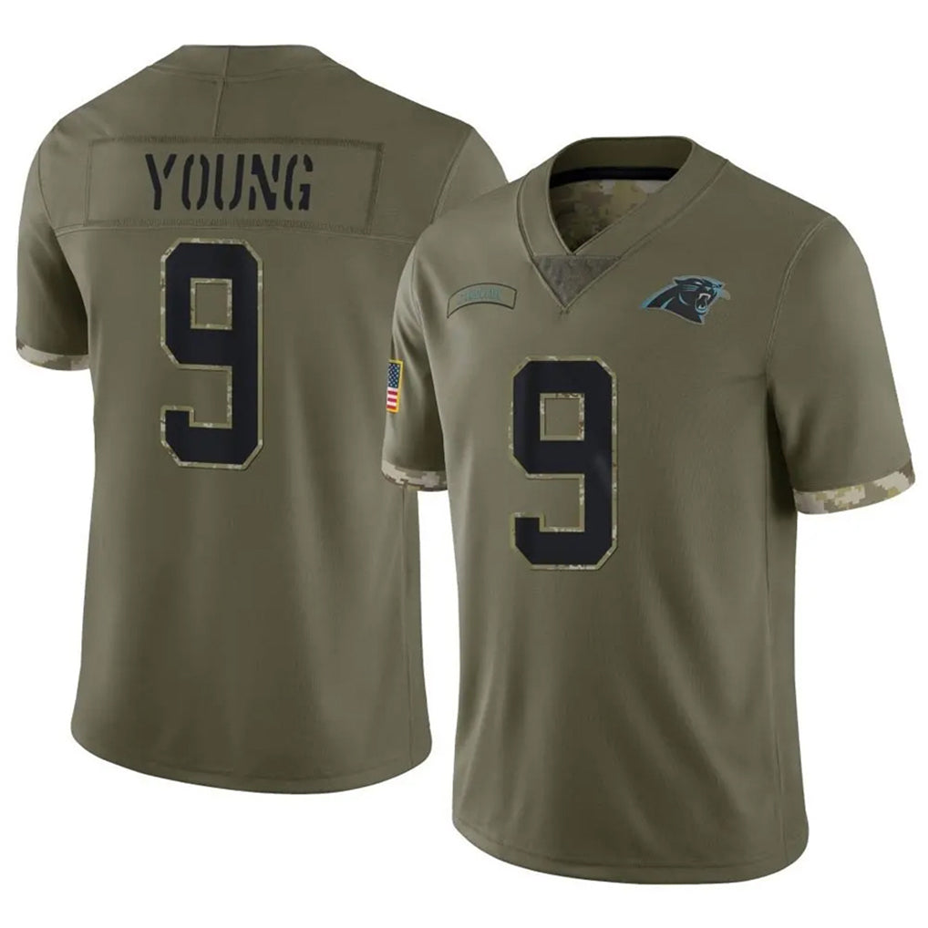 My Store C.Panthers #9 Bryce Young Player Olive Salute To Service Limited Stitched Jerseys