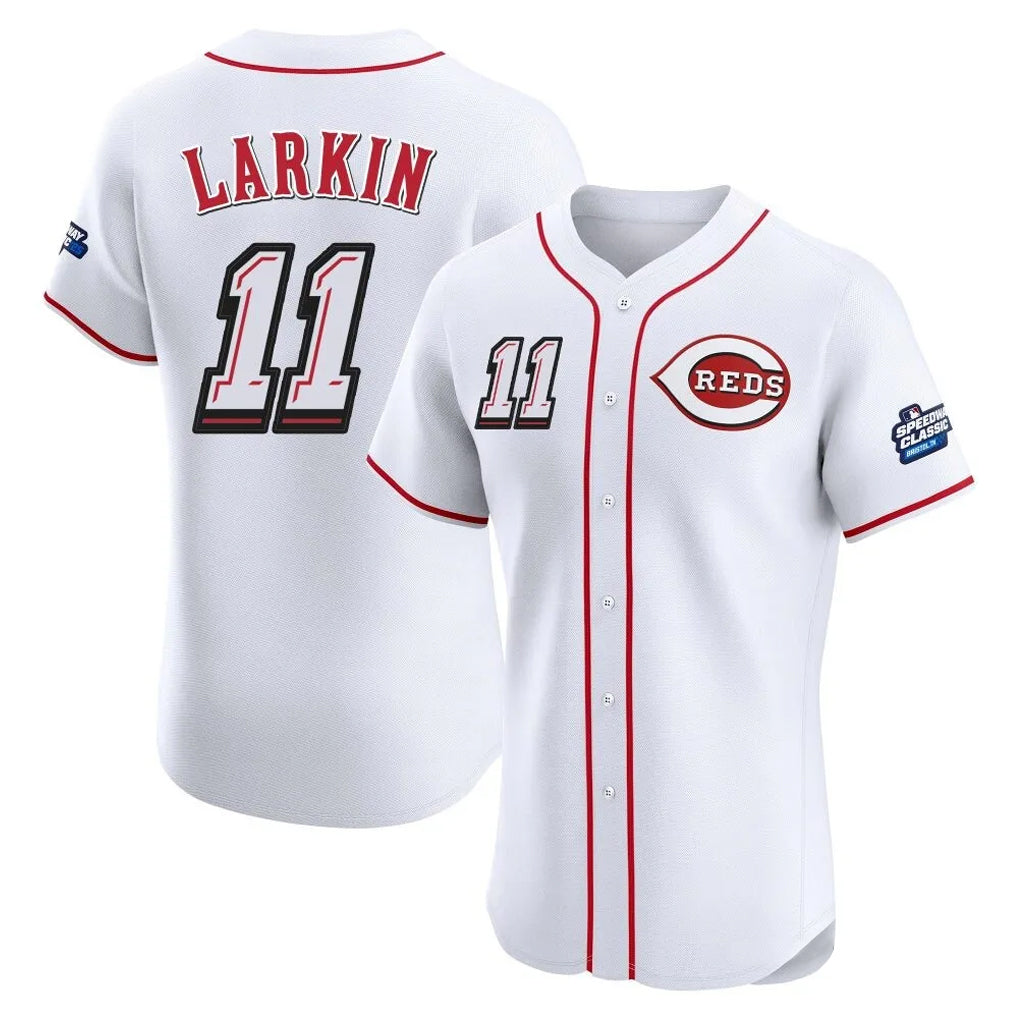 My Store C.Reds #11 Barry Larkin Player White Speedway Classic Limited Elite Home Stitched Jerseys