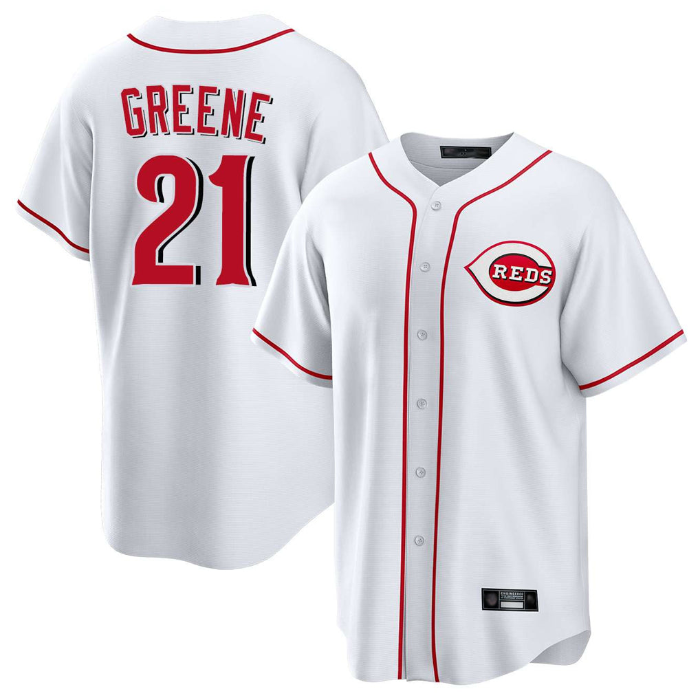 My Store C.Reds #21 Hunter Greene Player White Game Home Stitched Jerseys