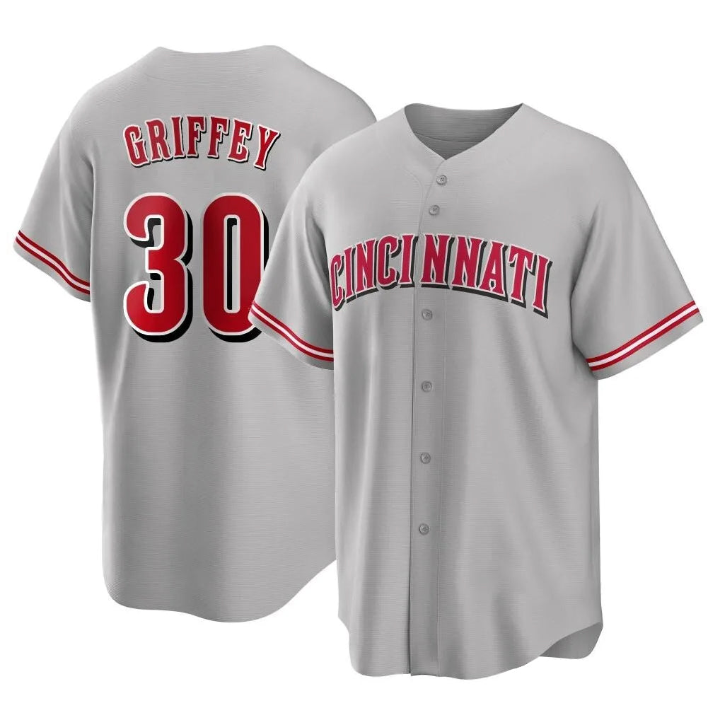 My Store C.Reds #30 Ken Griffey Player Gray Home Game Stitched Jerseys