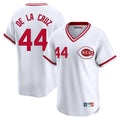 My Store C.Reds #44 Elly De La Cruz Player White Cooperstown Collection Limited T-shirt Home Stitched Jerseys